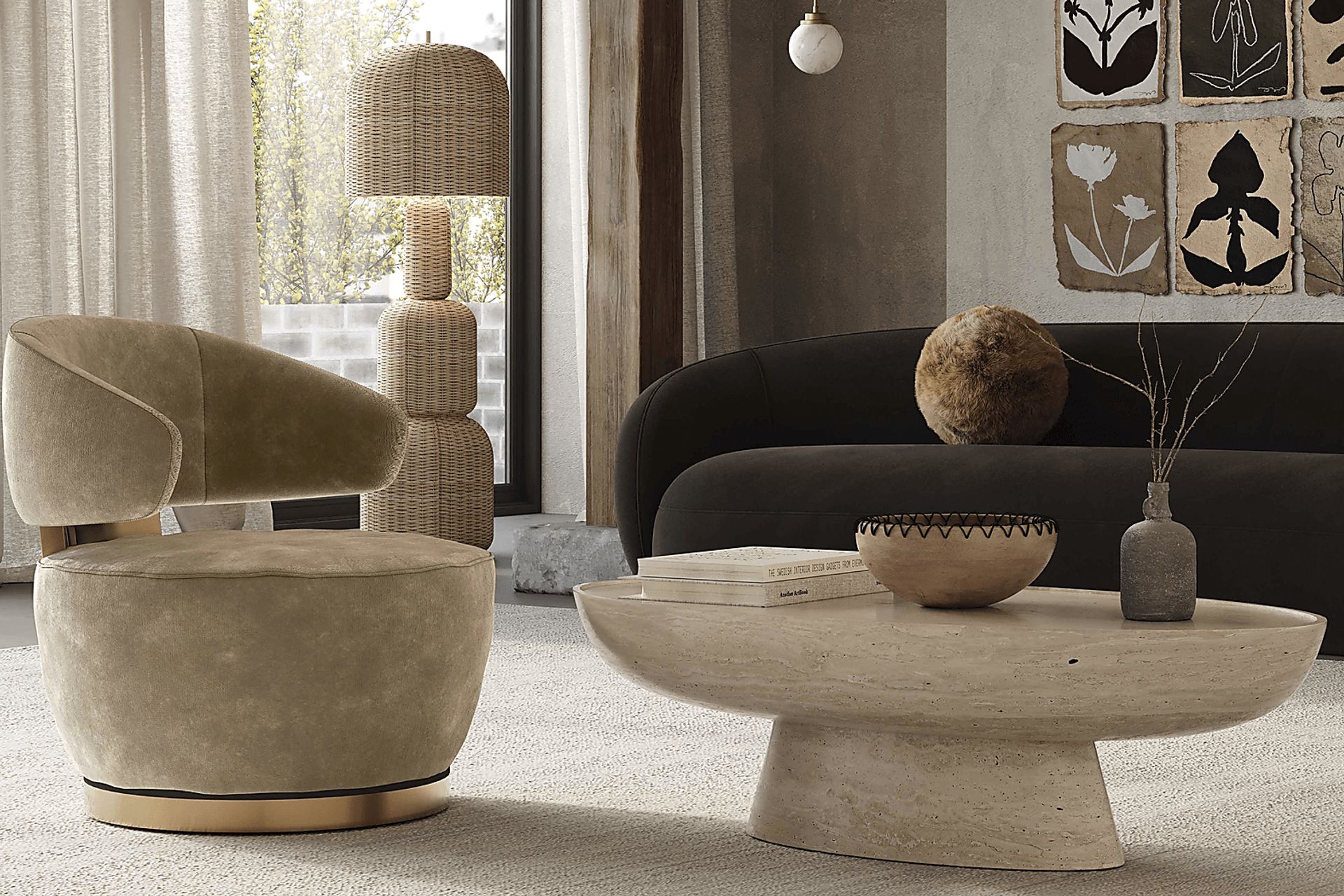 Russe Beige Swivel Chair - Image 5