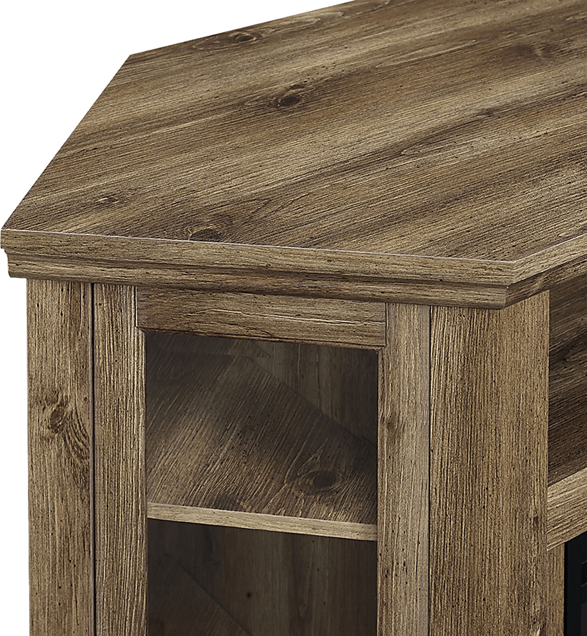 Russell Barnwood 48 in. Corner Console with Electric Fireplace - Image 3