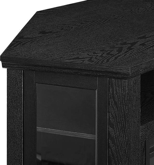 Russell Black 48 in. Corner Console with Electric Fireplace - Thumbnail - Image 4