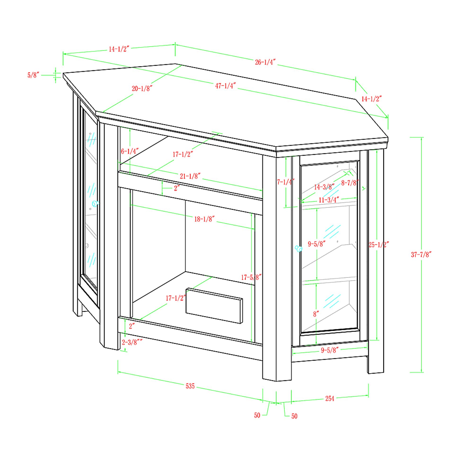 Russell Brown 48 in. Corner Console with Electric Fireplace - Image 6