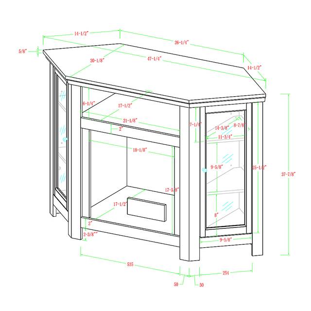 Russell Espresso 48 in. Corner Console with Electric Fireplace - Thumbnail - Image 4