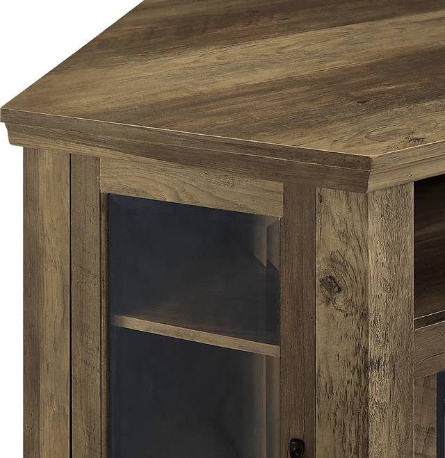 Russell Oak 48 in. Corner Console with Electric Fireplace - Thumbnail - Image 3