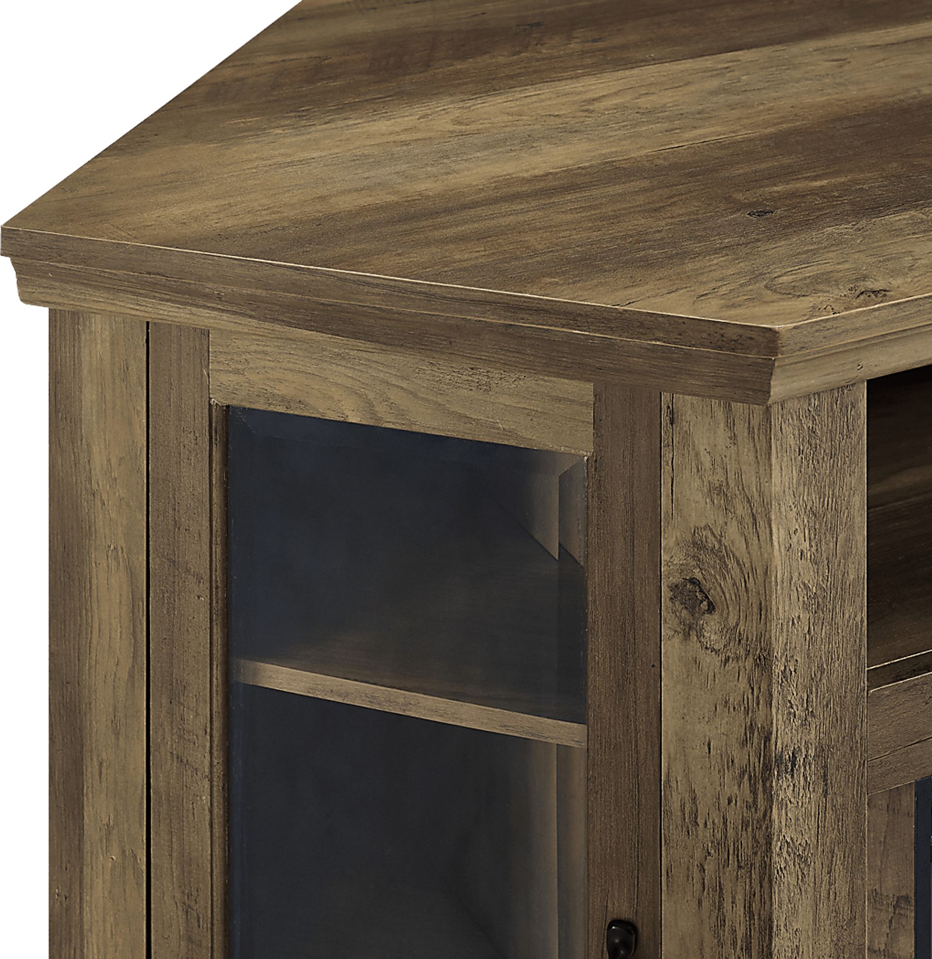 Russell Oak 48 in. Corner Console with Electric Fireplace - Image 3