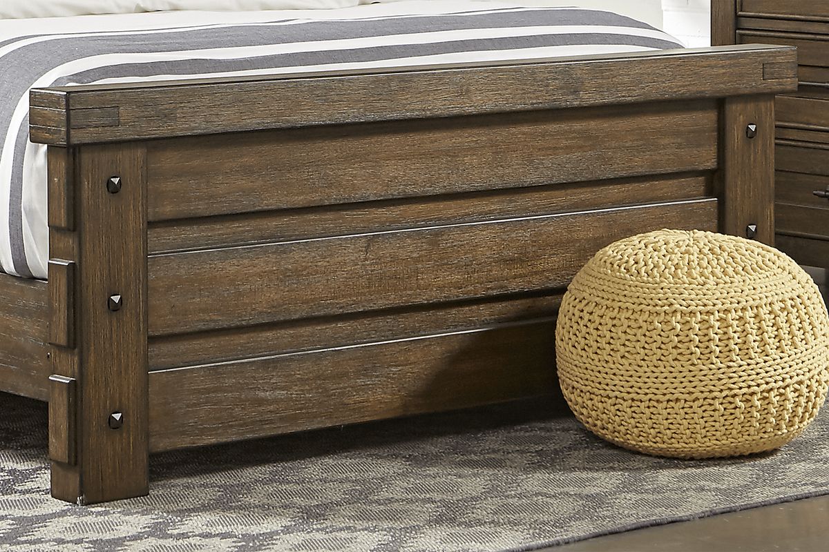 Rustic Haven 5 Pc Tobacco Dark Wood King Bedroom Set With Dresser ...