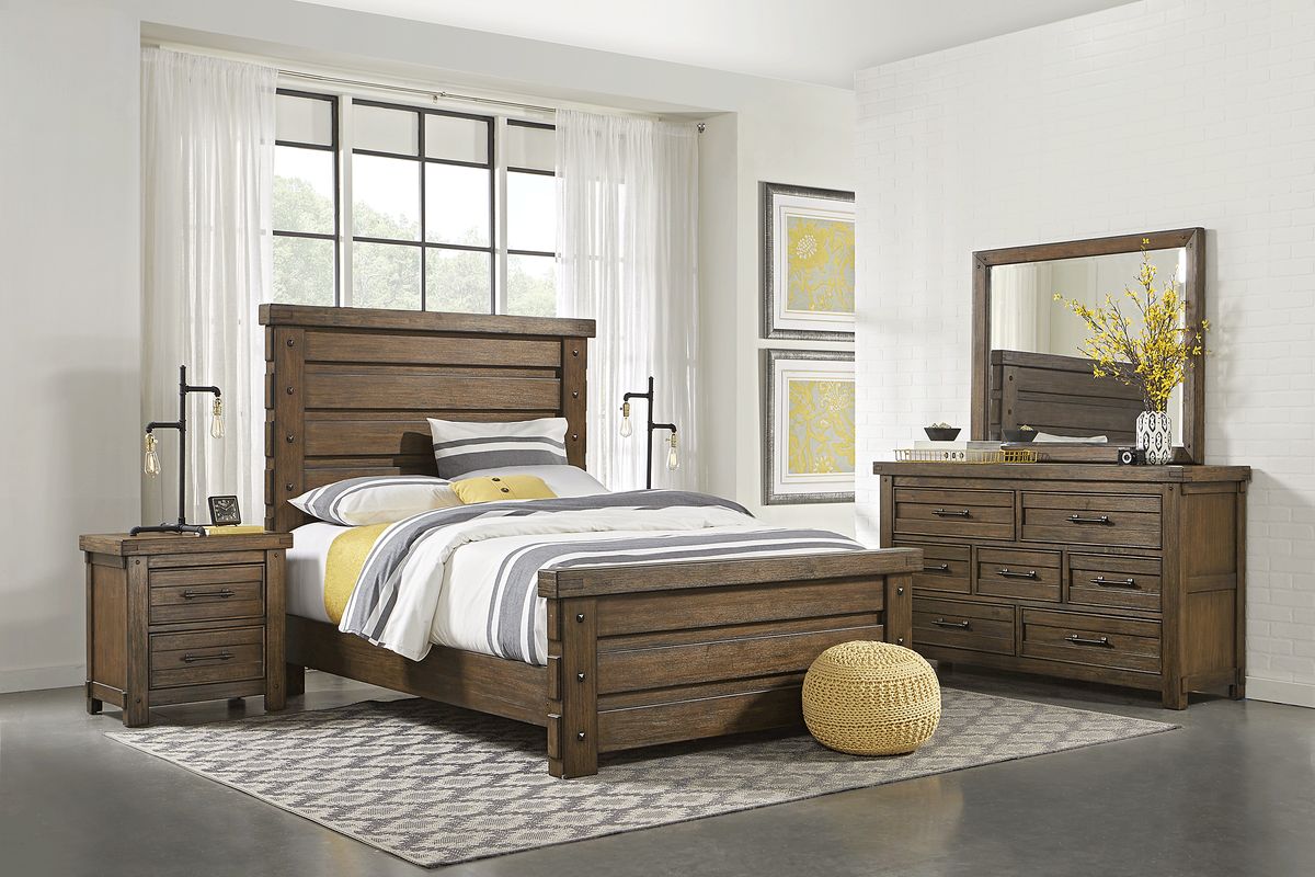 Rooms to go store rustic bedroom set