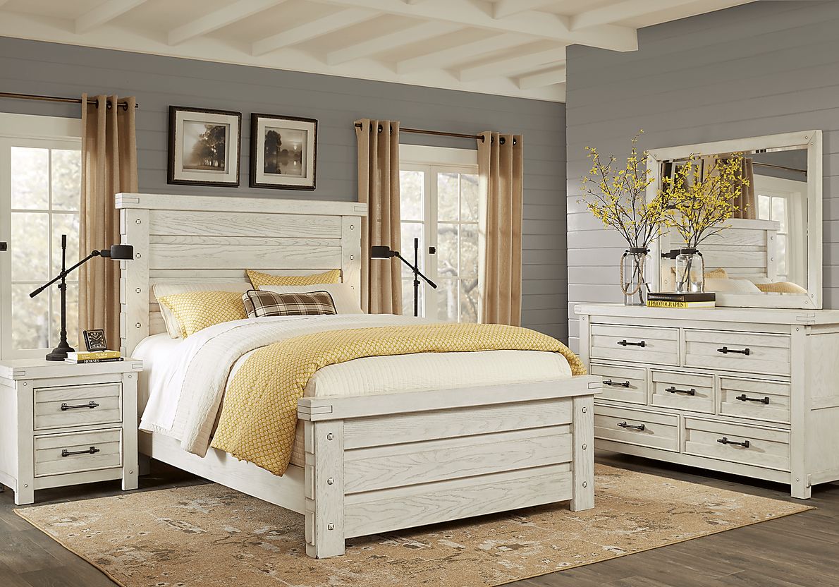 Rustic Haven White 5 Pc Queen Panel Bedroom - Rooms To Go