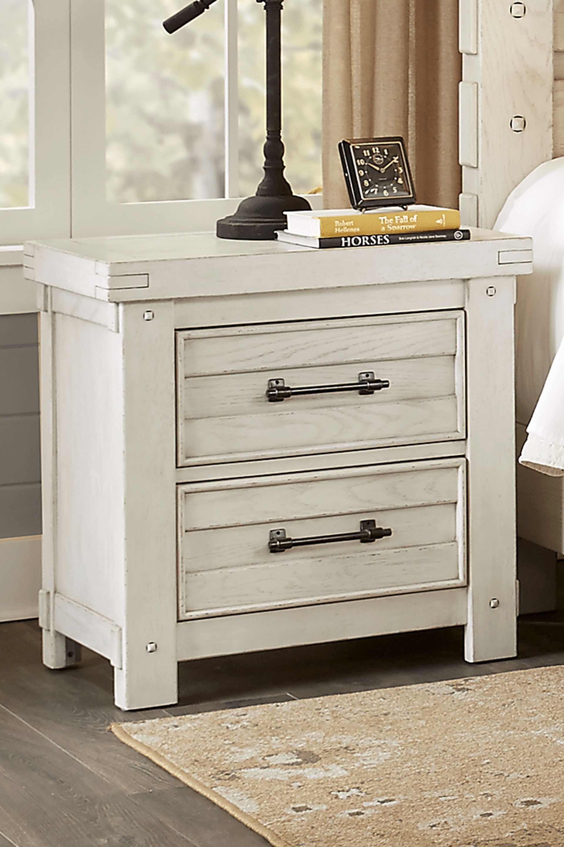 Rustic Haven White Colors White Nightstand