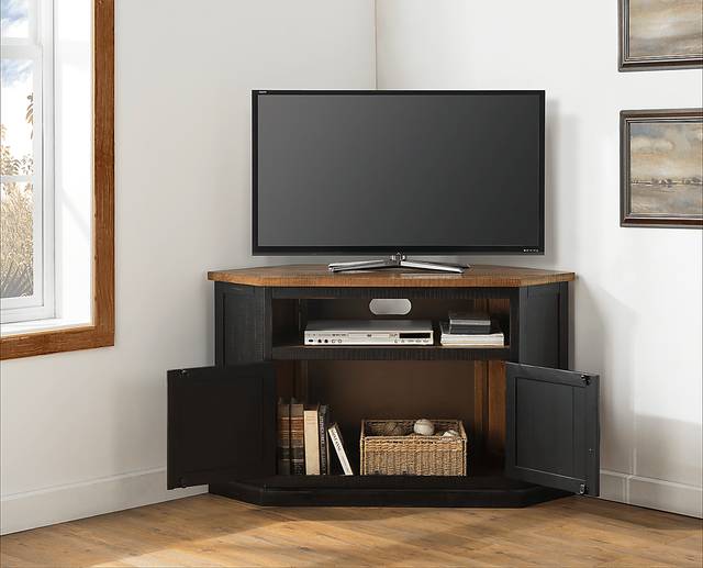 Rustic Path Black 49.5 in. Corner Console - Thumbnail - Image 5