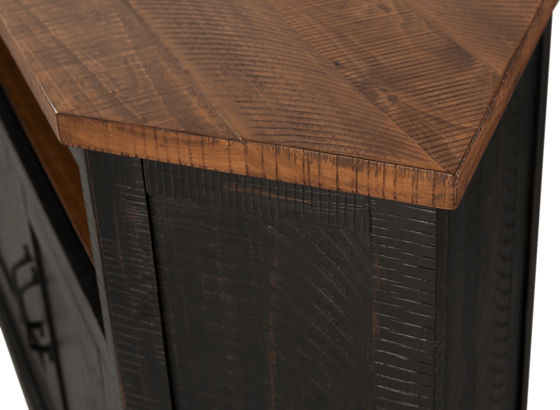Rustic Path Black 49.5 in. Corner Console - Image 4