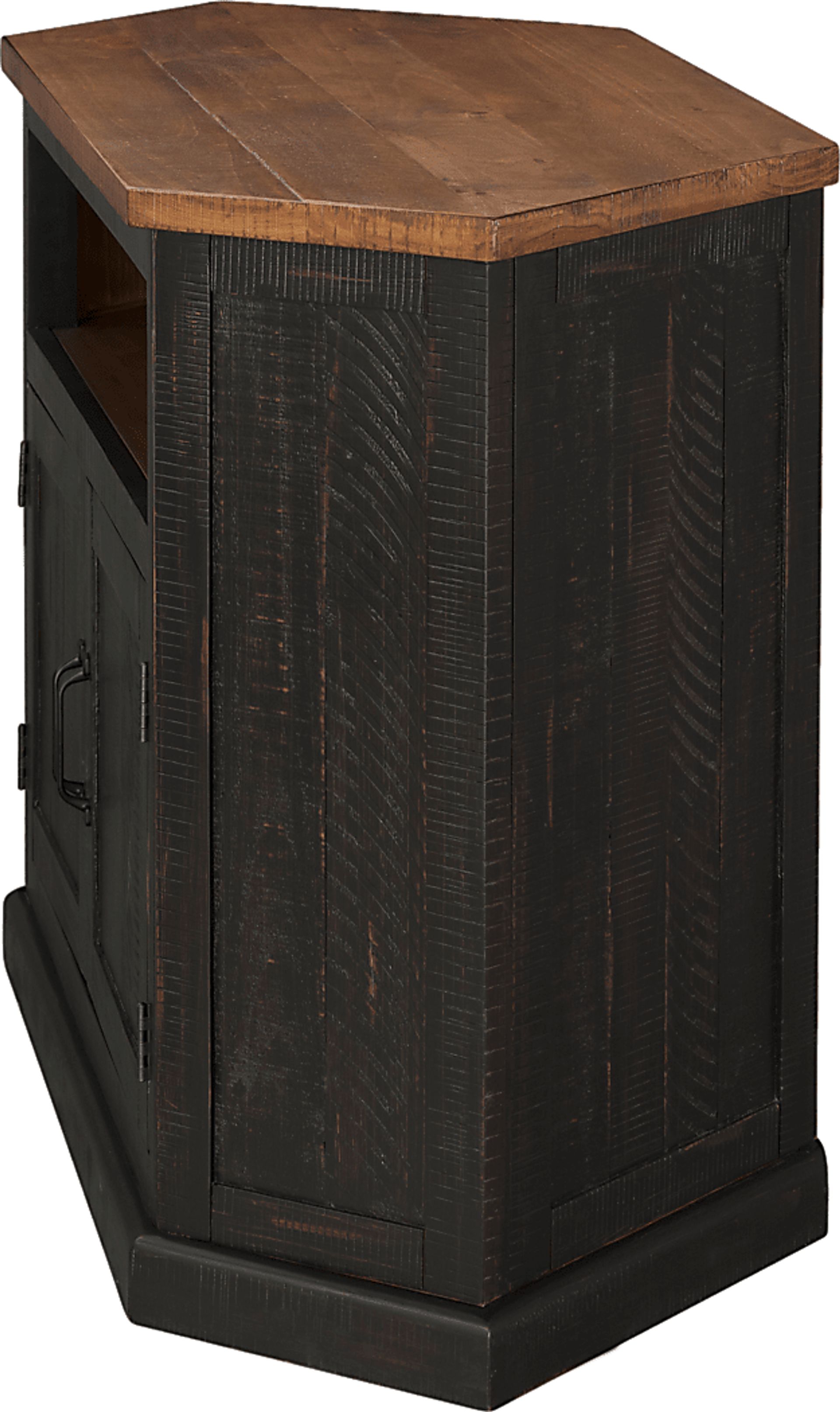 Rustic Path Black 49.5 in. Corner Console - Image 7