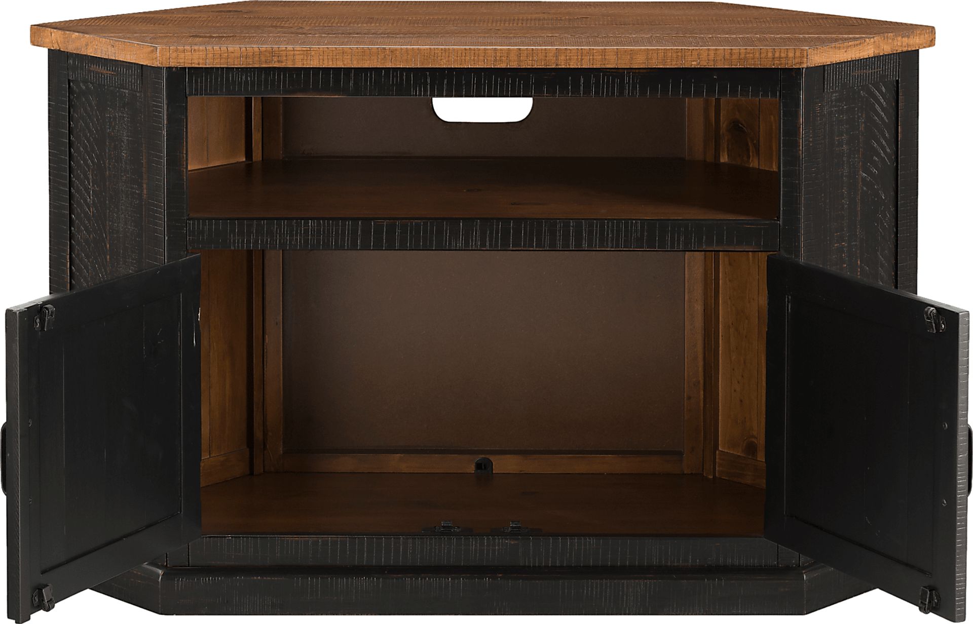 Rustic Path Black 49.5 in. Corner Console - Image 8