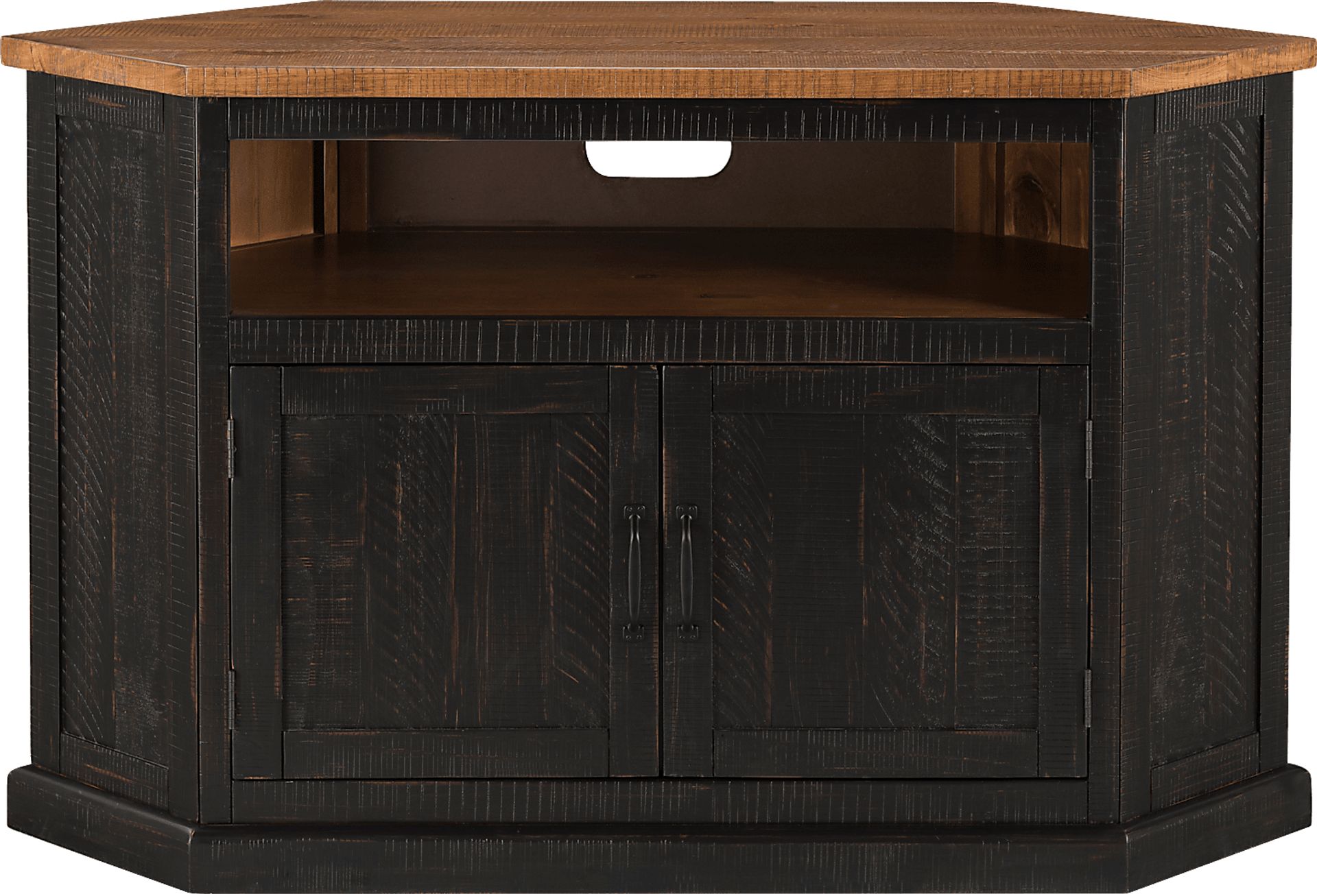 Rustic Path Black 49.5 in. Corner Console - Image 9