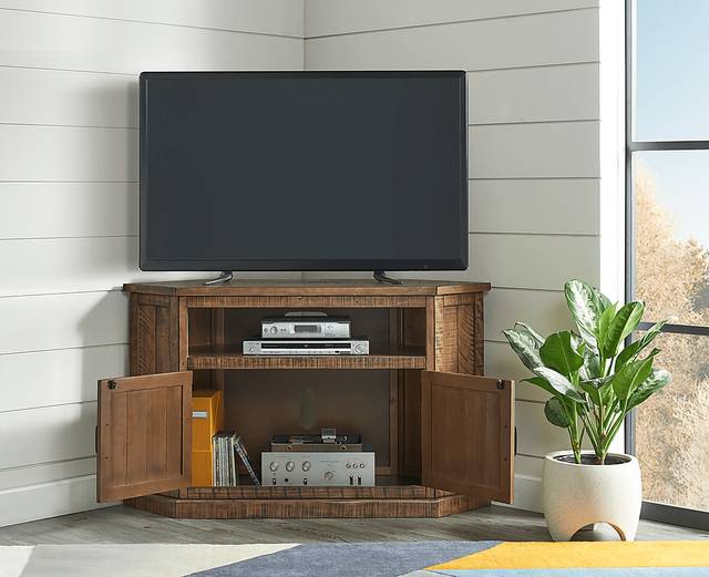 Rustic Path Brown 49.5in Corner Console - Thumbnail - Image 6