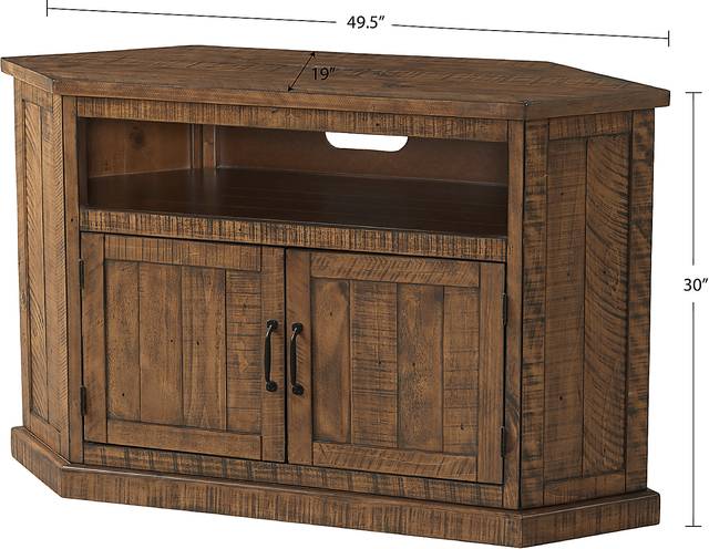Rustic Path Brown 49.5in Corner Console - Thumbnail - Image 7