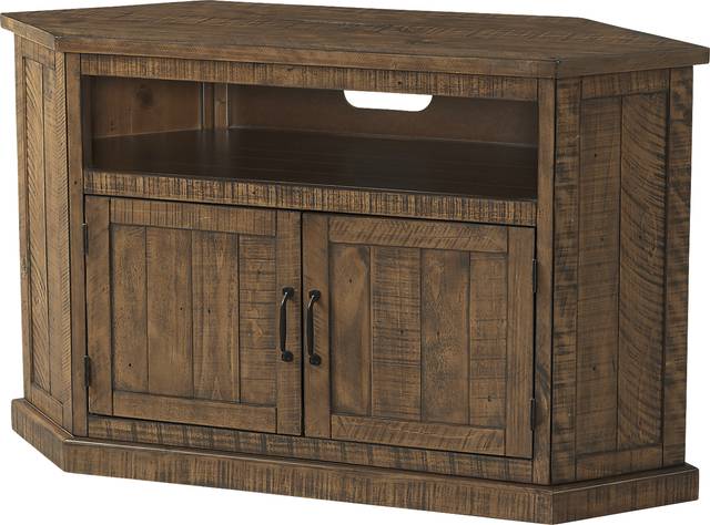 Rustic Path Brown 49.5in Corner Console - Thumbnail - Image 1