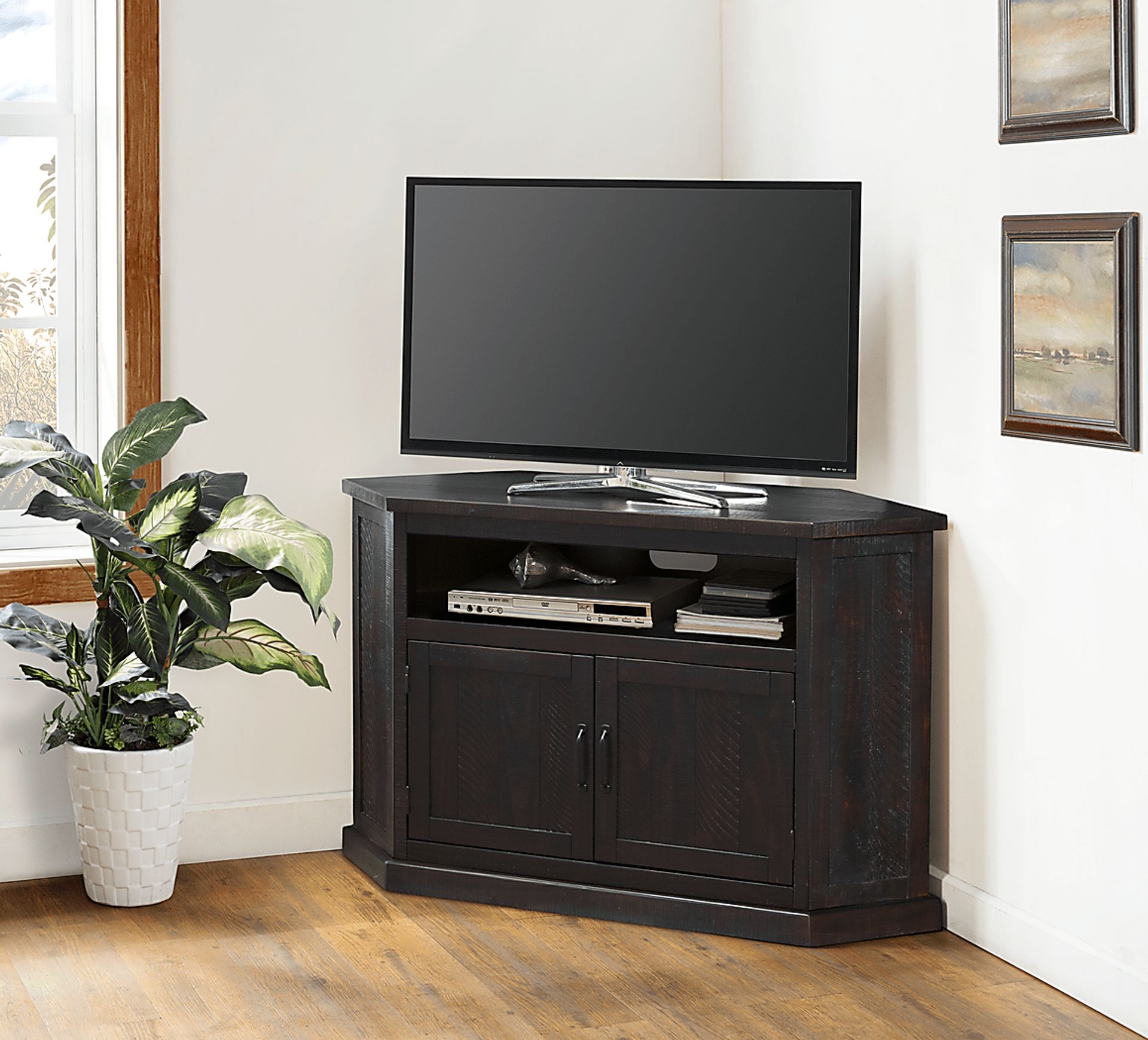 Rustic Path Espresso 49.5 in. Corner Console - Image 2