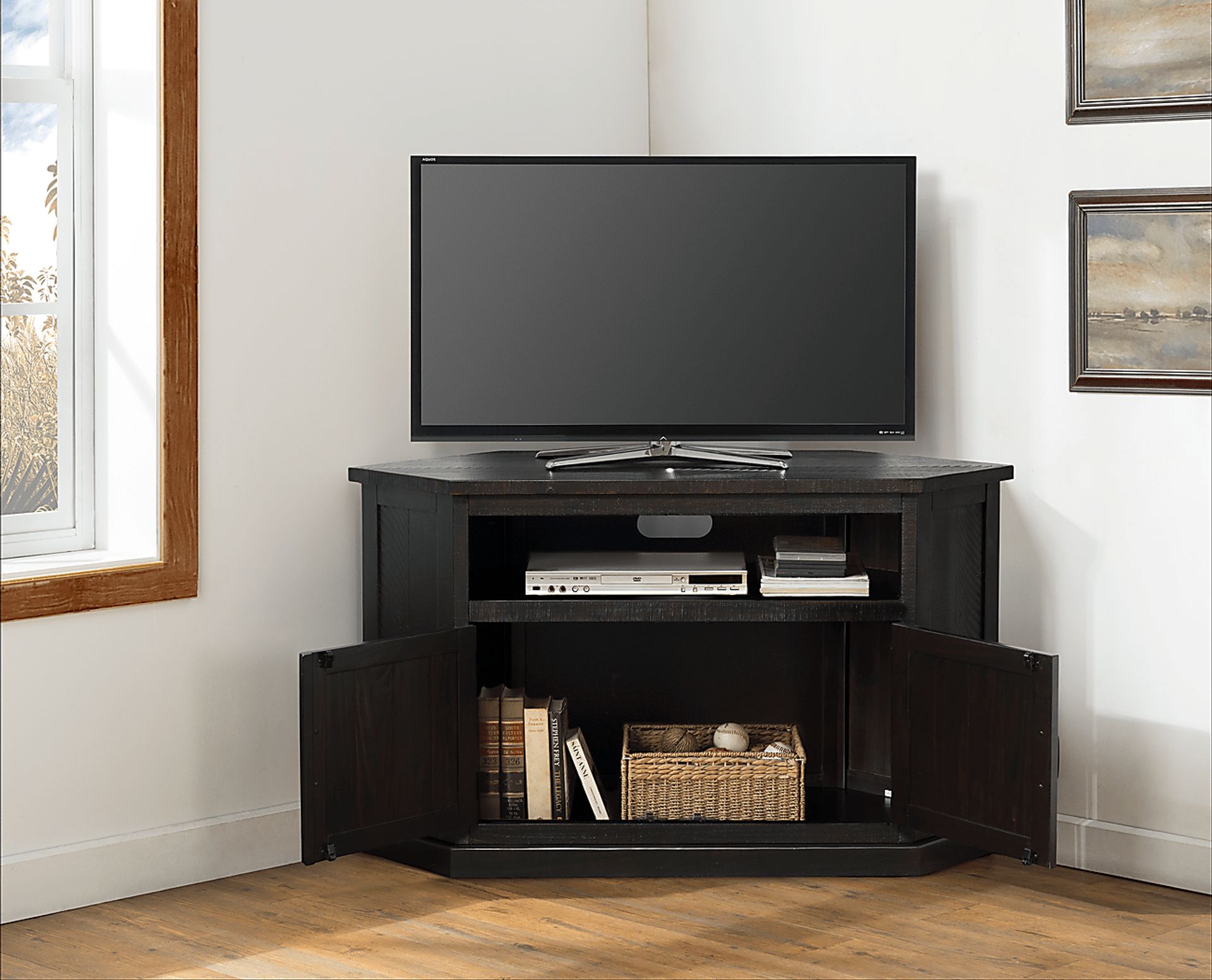 Rustic Path Espresso 49.5 in. Corner Console - Image 3