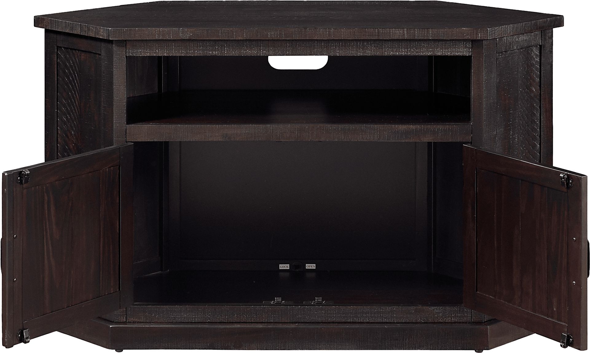 Rustic Path Espresso 49.5 in. Corner Console - Image 7