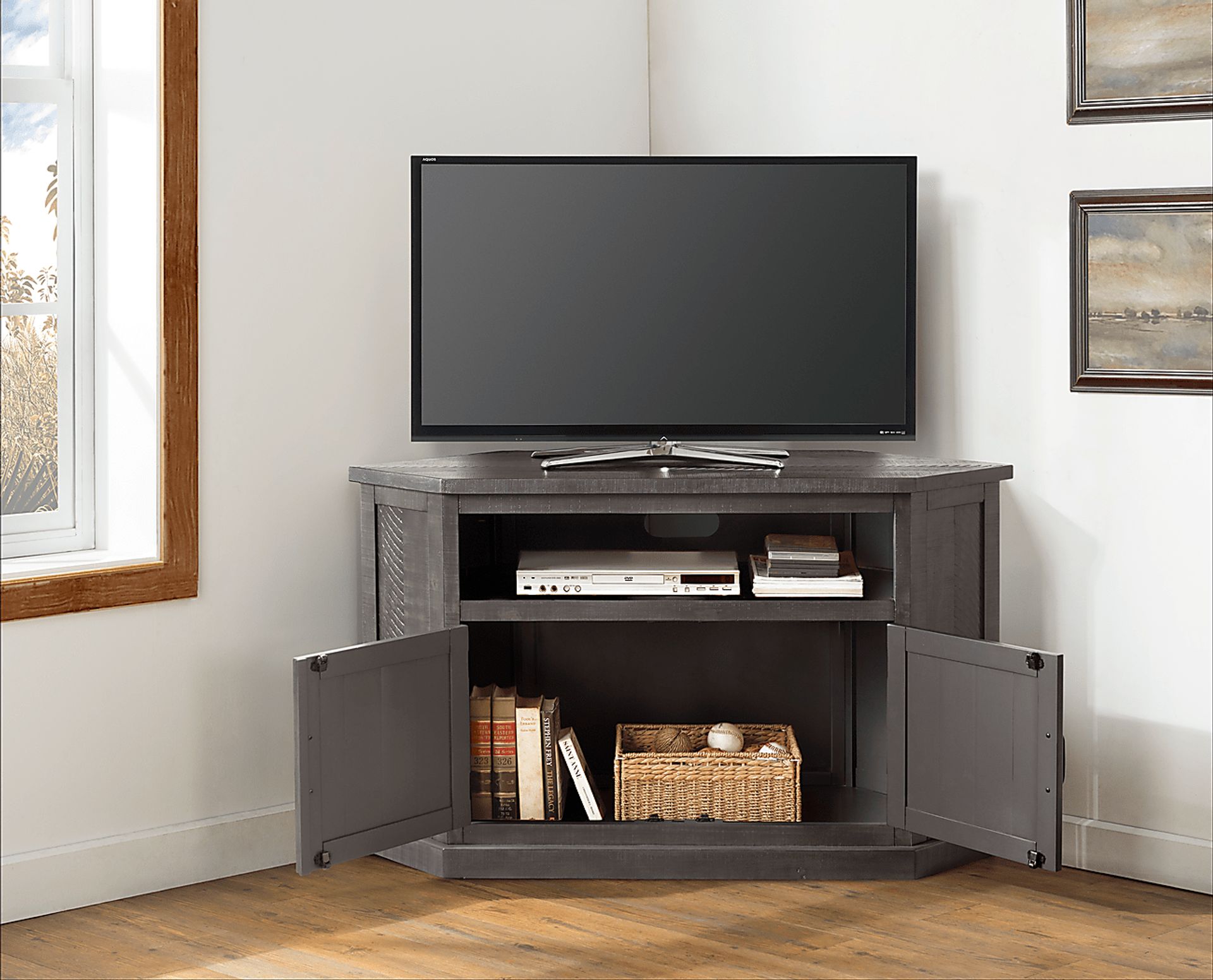 Rustic Path Gray 49.5 in. Corner Console - Image 8