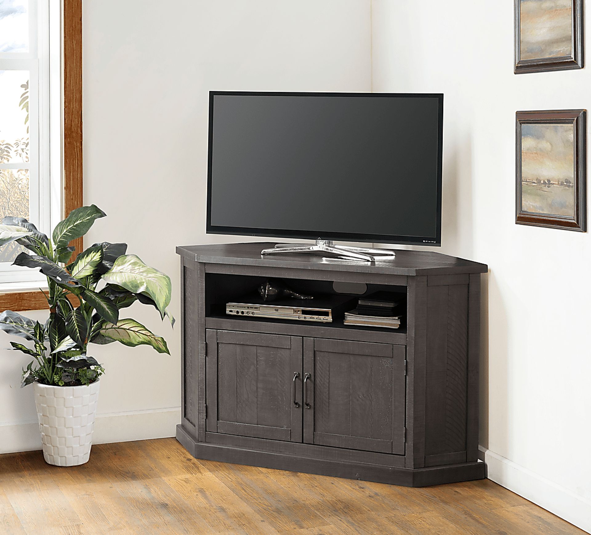 Rustic Path Gray 49.5 in. Corner Console - Image 9