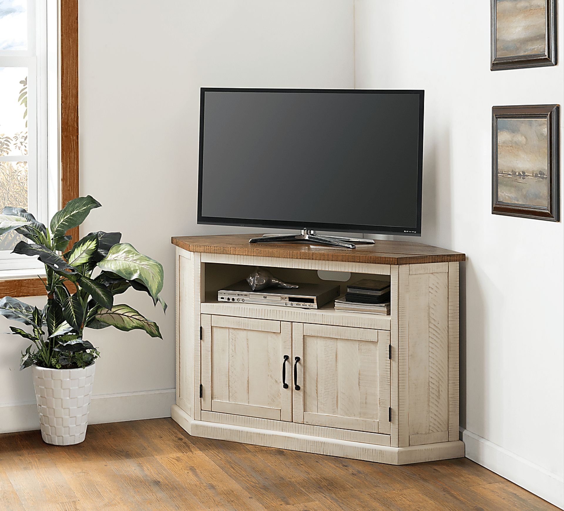 Rustic Path Tobacco 49.5 in. Corner Console - Image 2