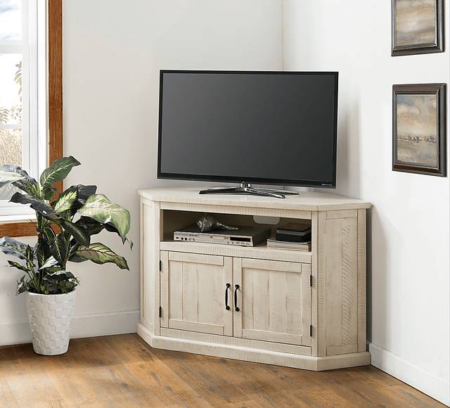 Rustic Path White 49.5 in. Corner Console - Thumbnail - Image 2