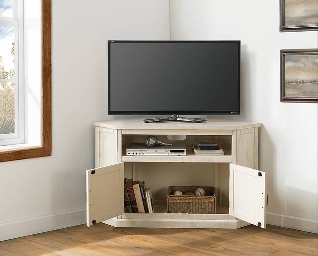 Rustic Path White 49.5 in. Corner Console - Thumbnail - Image 5