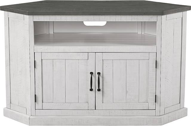 Rustic Path White 49.5in. Corner Console - Thumbnail - Image 2