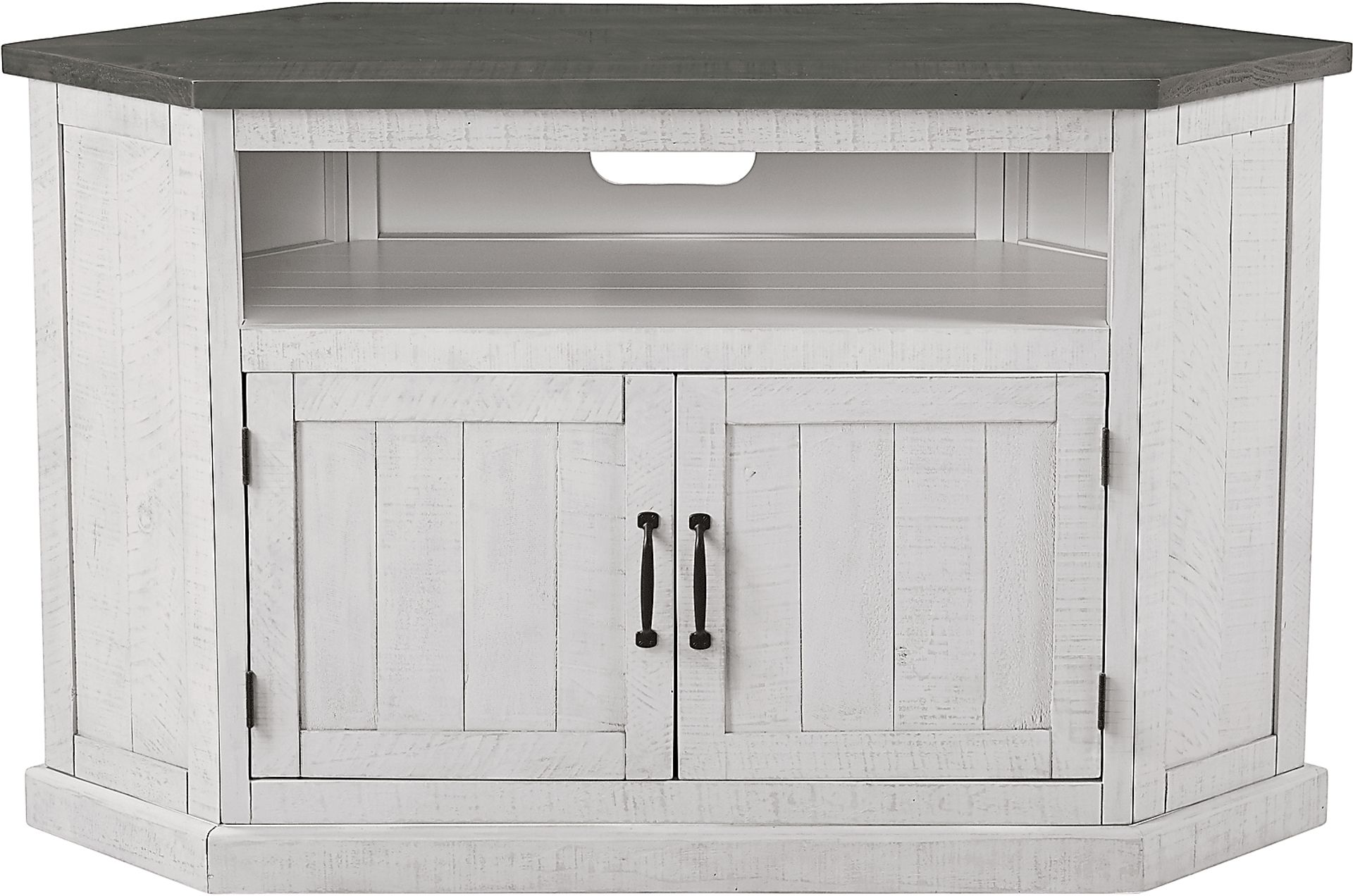 Rustic Path White 49.5in. Corner Console - Image 2
