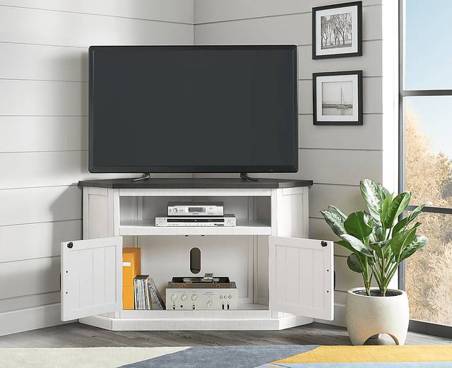 Rustic Path White 49.5in. Corner Console - Thumbnail - Image 5
