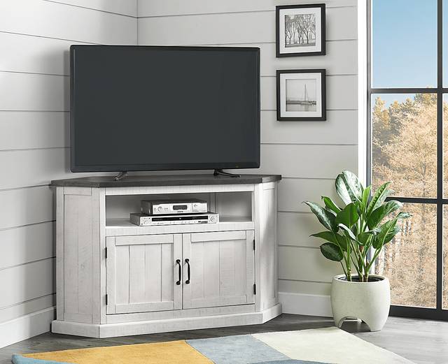 Rustic Path White 49.5in. Corner Console - Thumbnail - Image 6