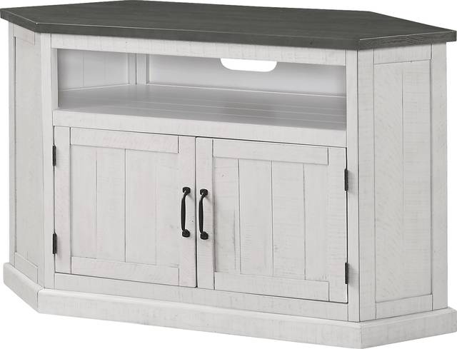 Rustic Path White 49.5in. Corner Console - Thumbnail - Image 1