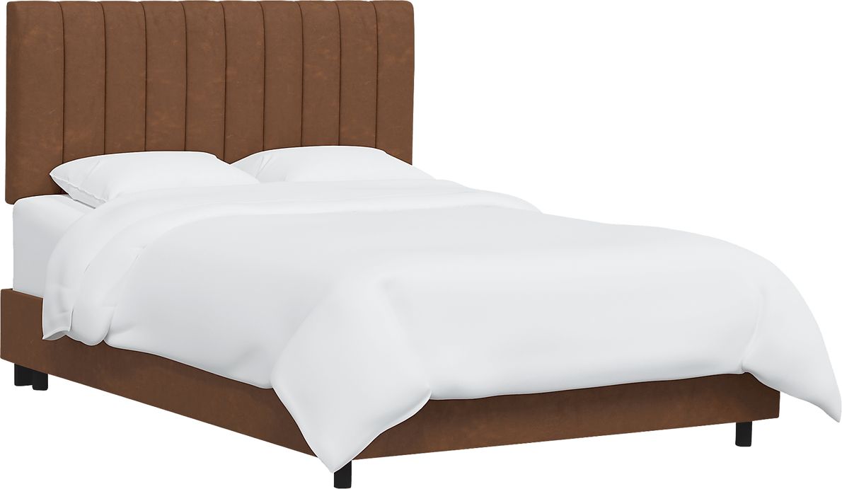 Rustic Saddle I Brown Twin Upholstered Bed