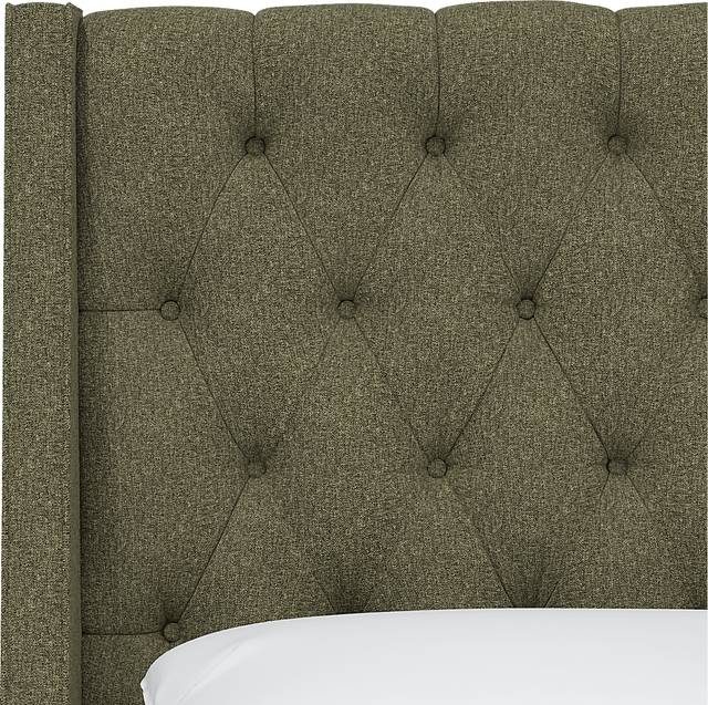 Rustic Saddle I Green Full Upholstered Bed - Thumbnail - Image 2