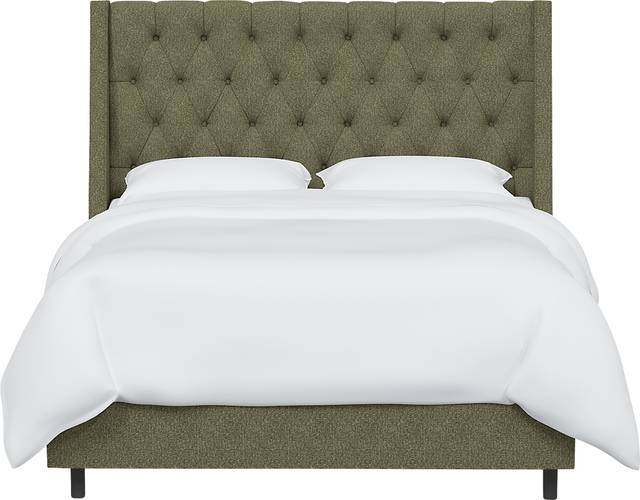 Rustic Saddle I Green Queen Upholstered Bed - Thumbnail - Image 3