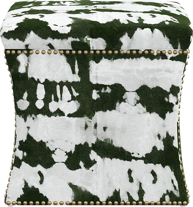 Rustic Saddle I Green Storage Ottoman - Thumbnail - Image 2