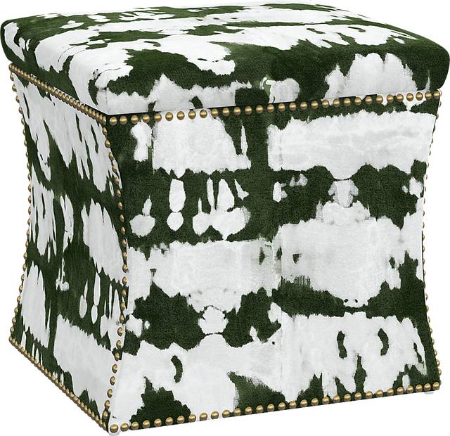 Rustic Saddle I Green Storage Ottoman - Thumbnail - Image 1