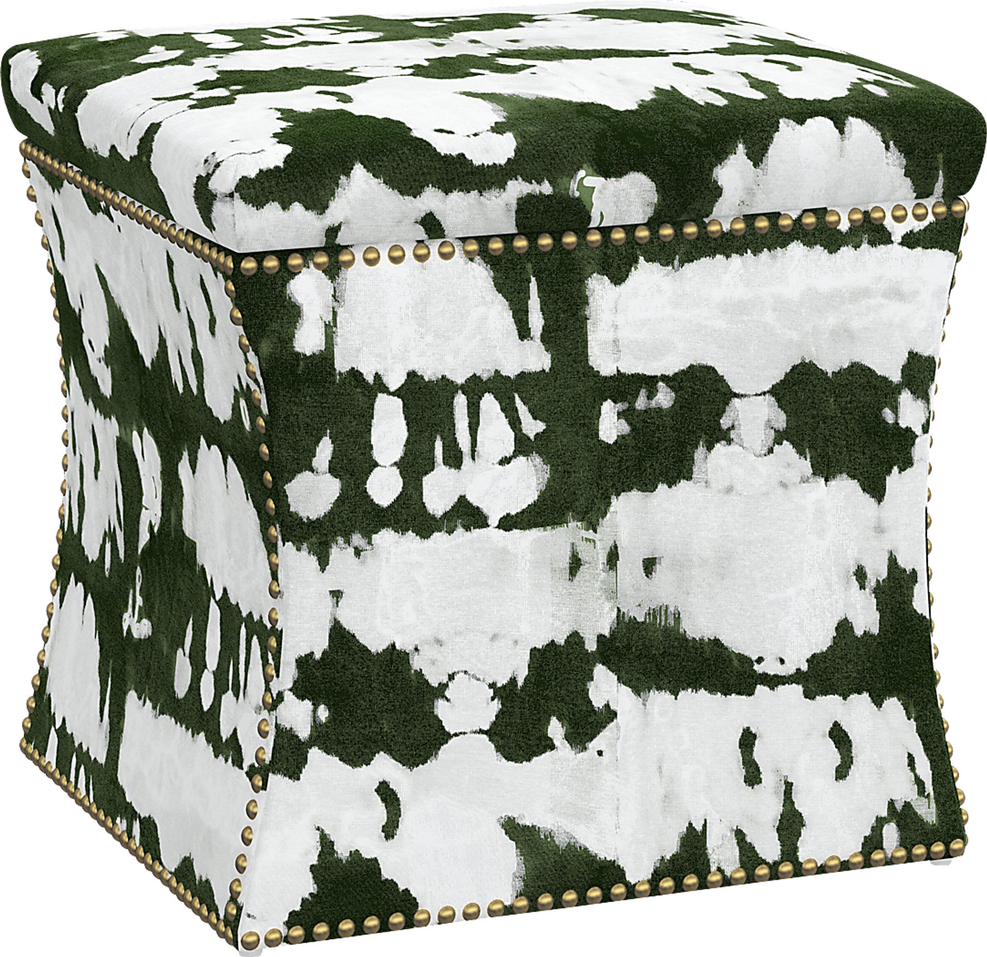 Rustic Saddle I Green Storage Ottoman - Image 1