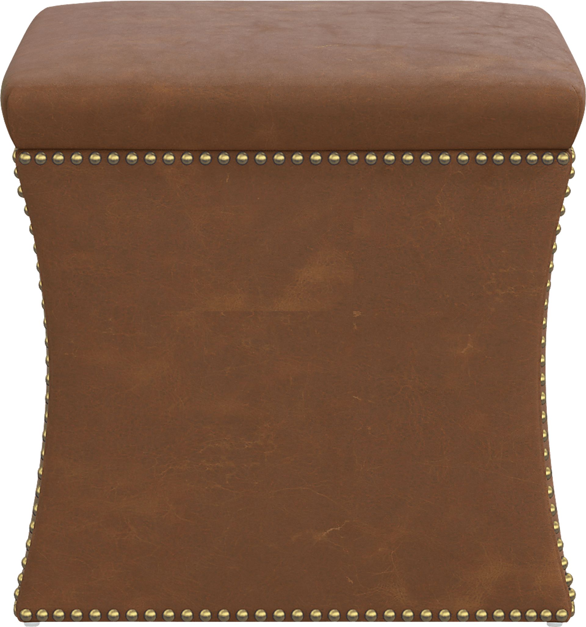 Rustic Saddle II Brown Storage Ottoman - Image 2