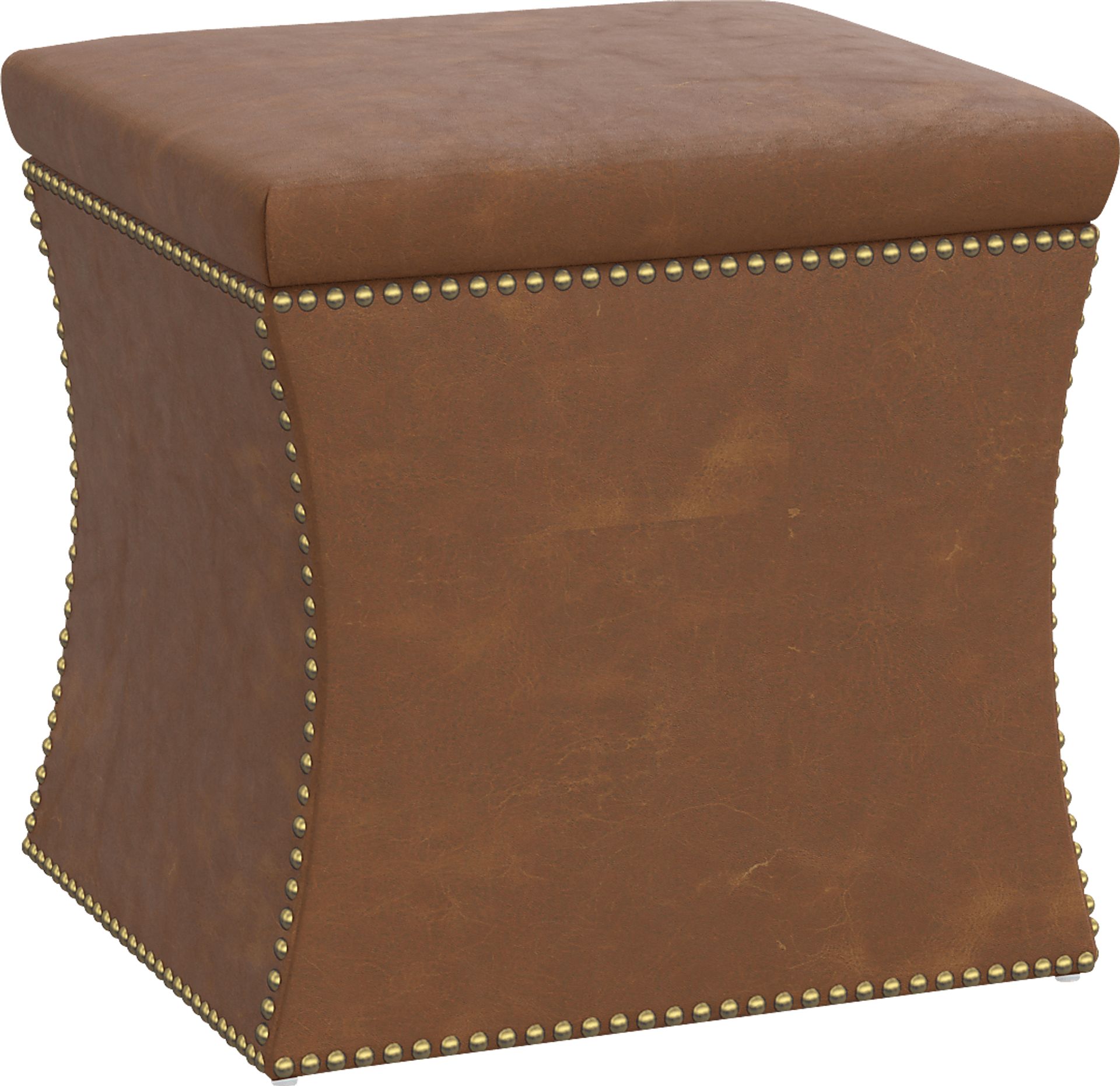 Rustic Saddle II Brown Storage Ottoman - Image 1