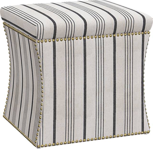 Rustic Saddle II Gray Storage Ottoman - Thumbnail - Image 1