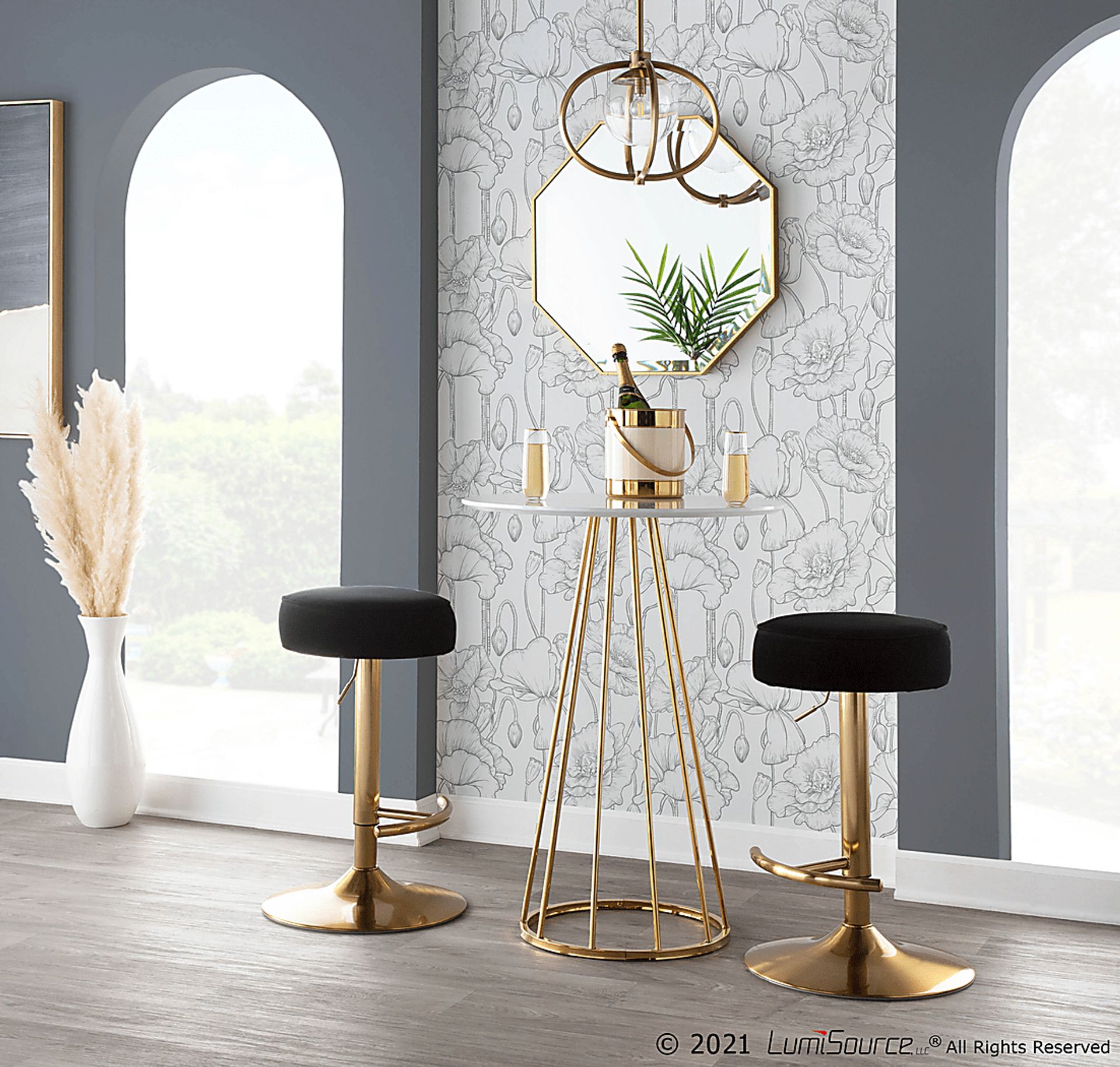 Rutherglen Black Swivel Barstool - Image 8