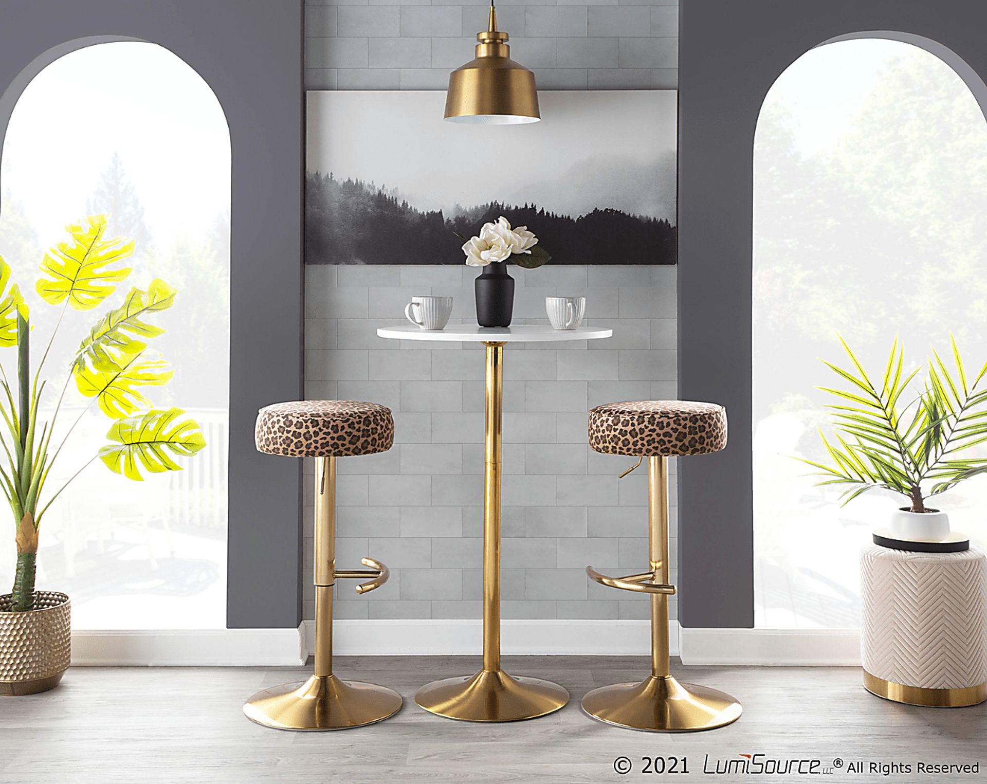 Rutherglen Brown Swivel Barstool - Image 9
