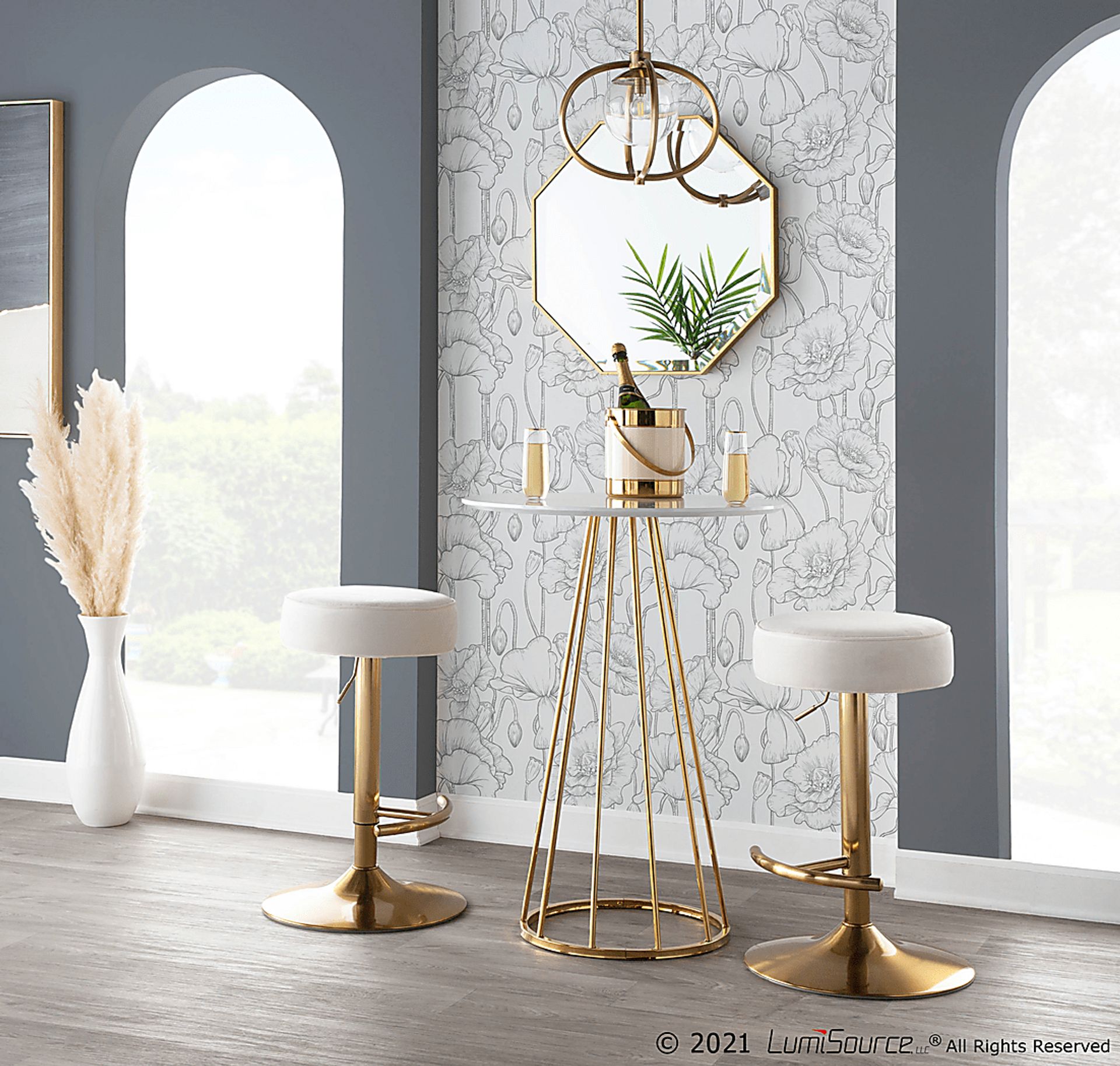 Rutherglen White Swivel Barstool - Image 8