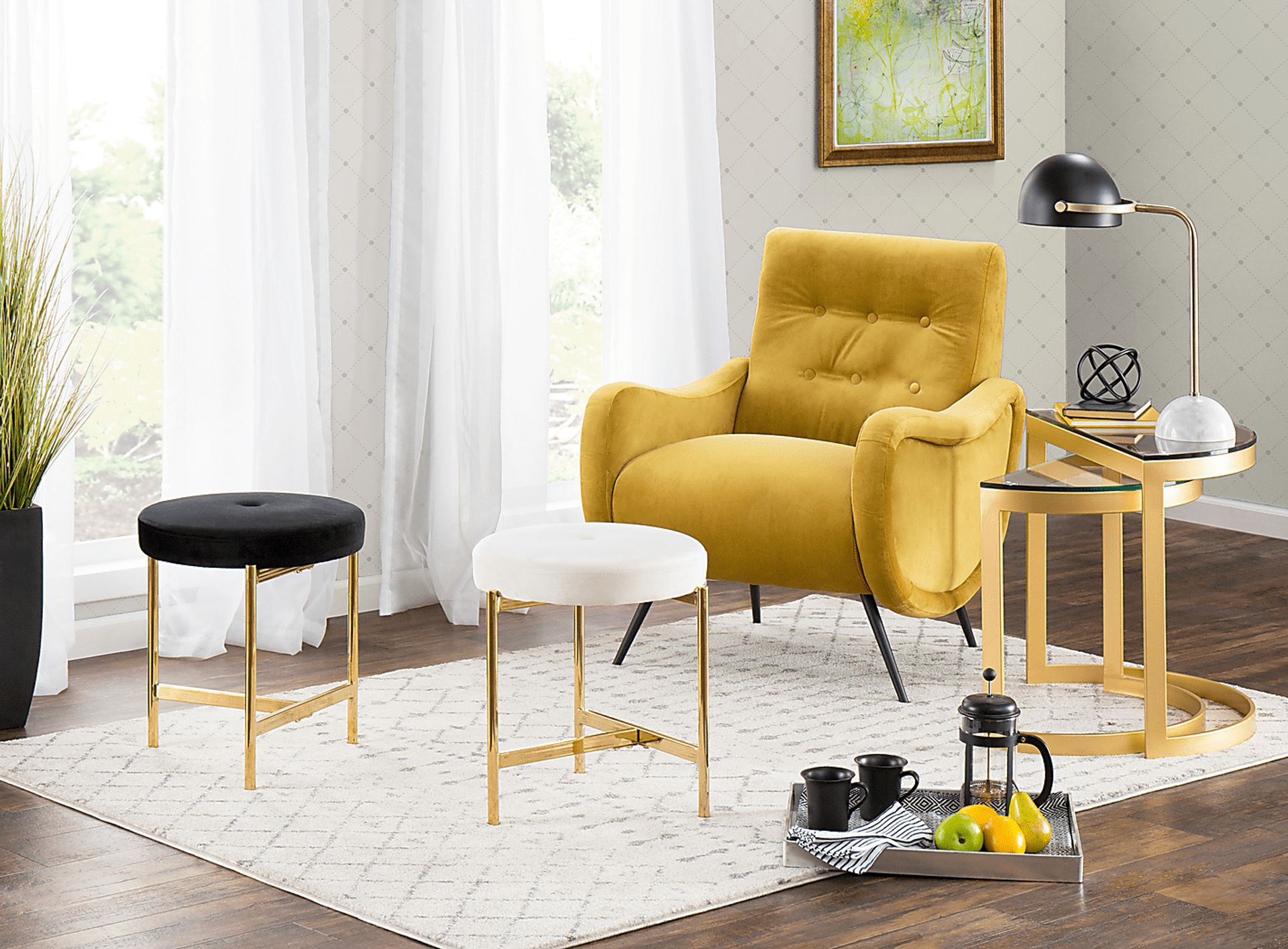 Rutherton Yellow Accent Chair - Image 5