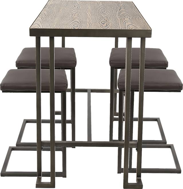 Rutland Brown 5 Pc Counter Height Table Set - Thumbnail - Image 2