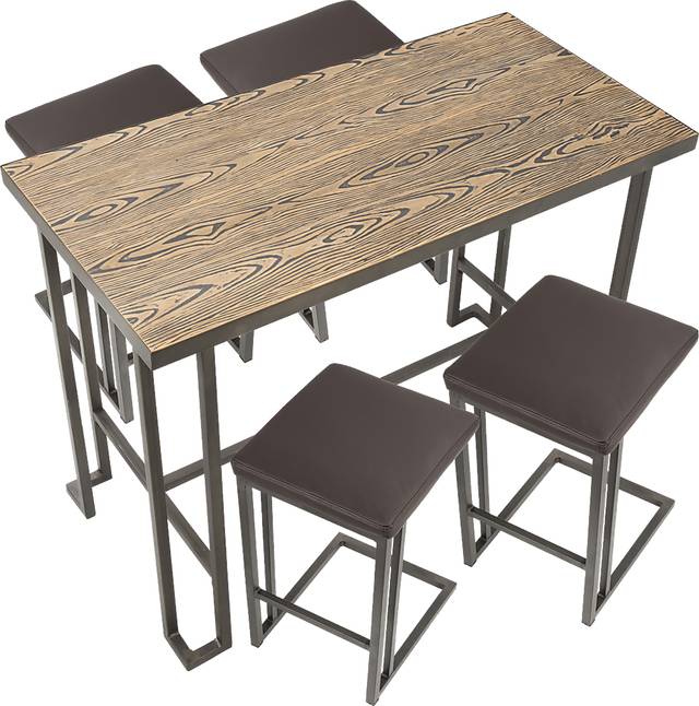 Rutland Brown 5 Pc Counter Height Table Set - Thumbnail - Image 3