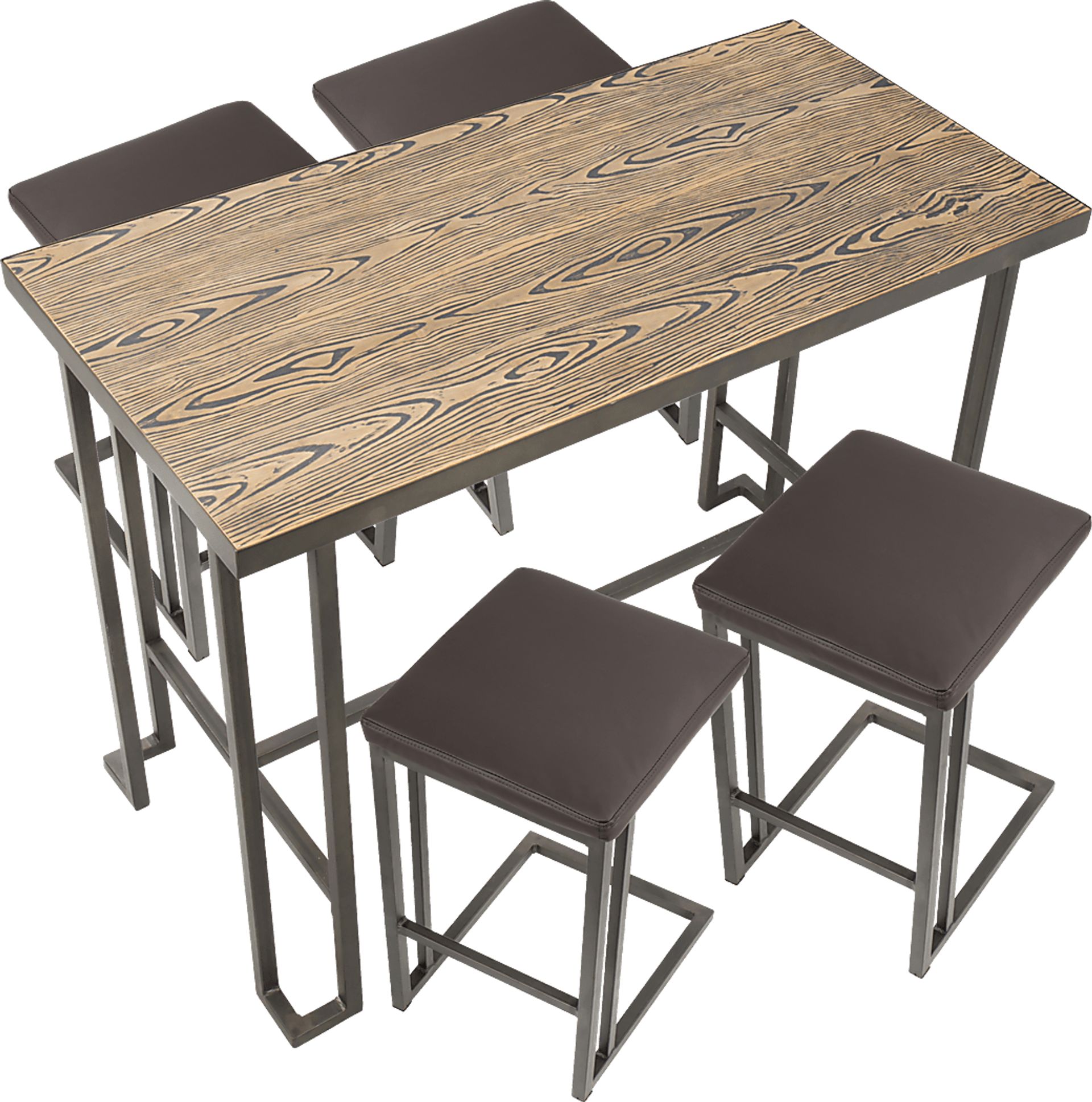 Rutland Brown 5 Pc Counter Height Table Set - Image 3