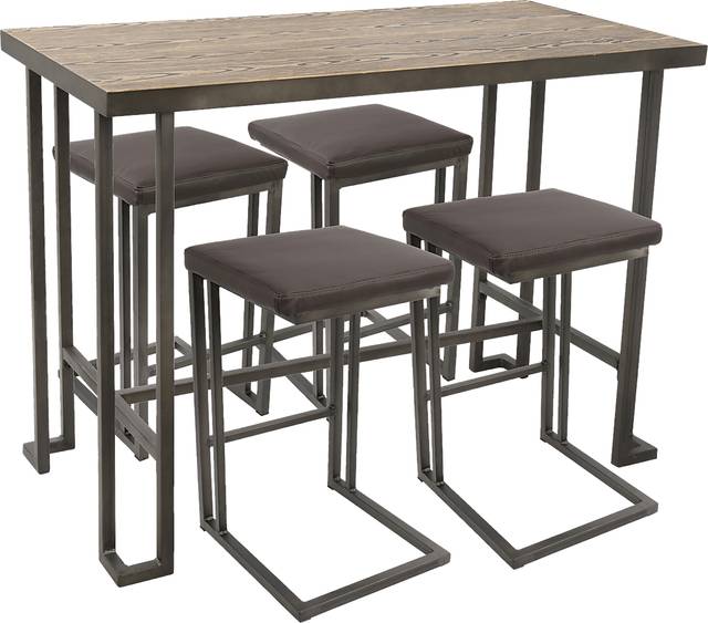 Rutland Brown 5 Pc Counter Height Table Set - Thumbnail - Image 1