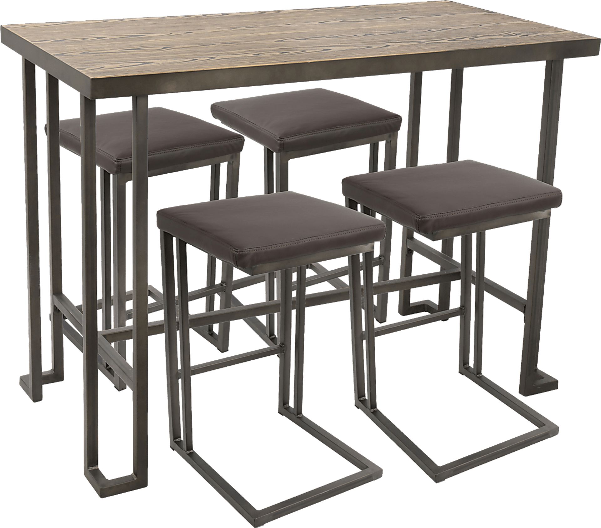 Rutland Brown 5 Pc Counter Height Table Set - Image 1